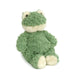 Plush frog toy on a white background