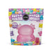 Super Squisher toy packaging with pink axolotl character on a colorful background
