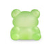 Green bear-shaped object on a white background