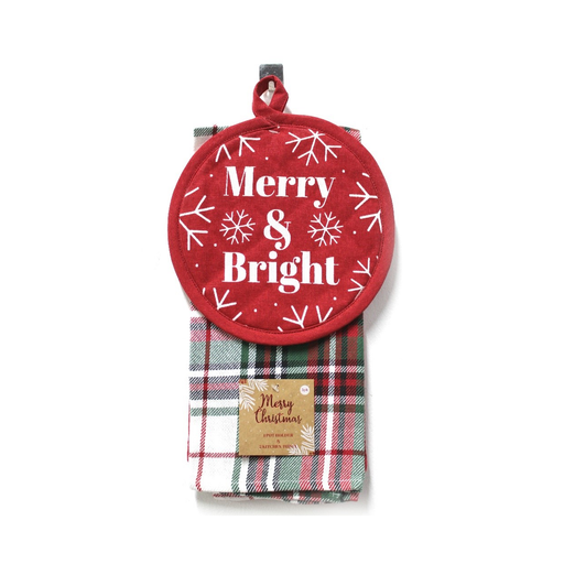 Merry & Bright Pot Holder & Towel Set