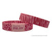 Two pink and red patterned wristbands with 'Tap to Pray' text on a white background.