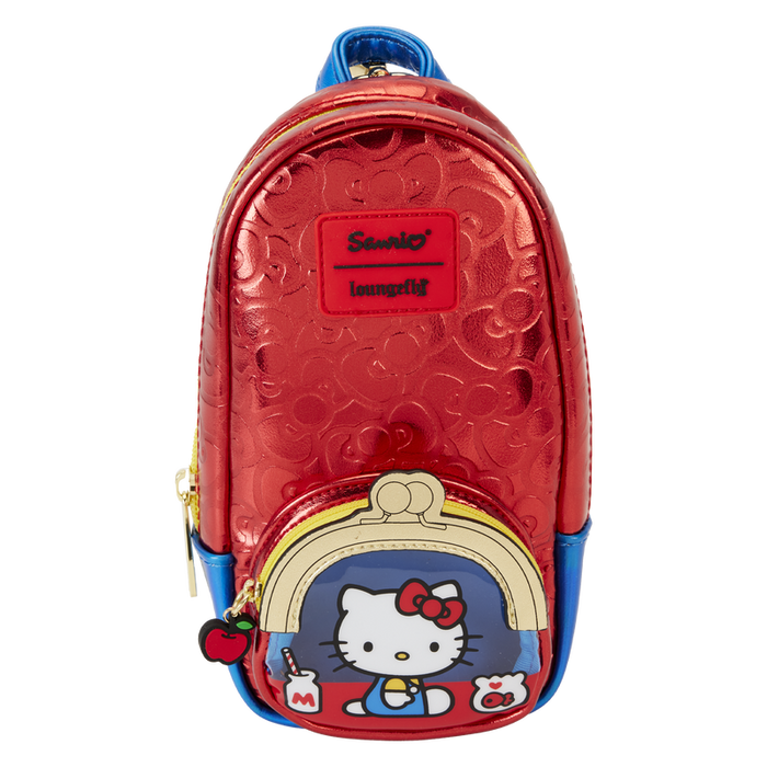 Sanrio Hello Kitty 50th Anniversary Coin Bag Metallic Stationery Mini Backpack Pencil Case by Loungefly