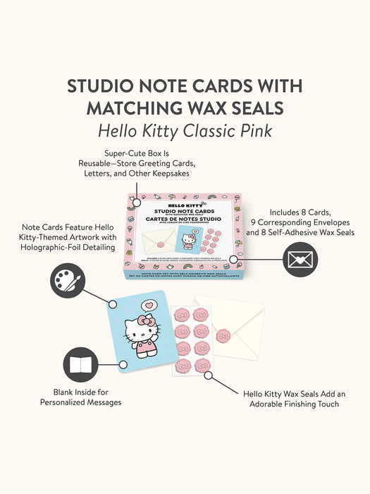 Hello Kitty® Classic Pink Studio Note Cards with Wax Seals