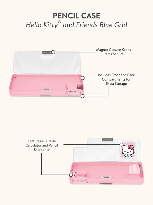 Hello Kitty® & Friends Blue Grid Pencil Case