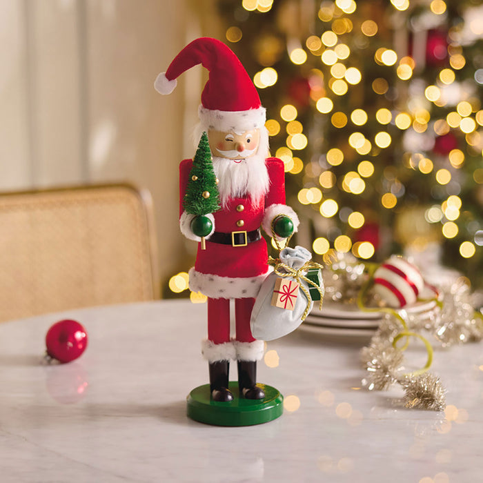 Winking Santa Nutcracker Figurine