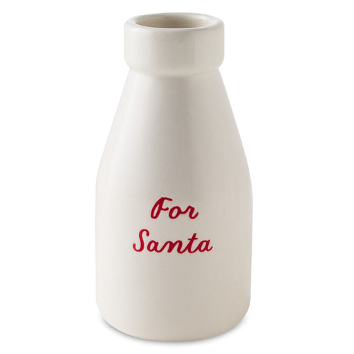 White ceramic bottle with 'For Santa' text on a white background