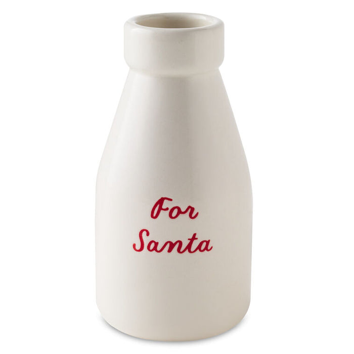 White ceramic bottle with 'For Santa' text on a white background