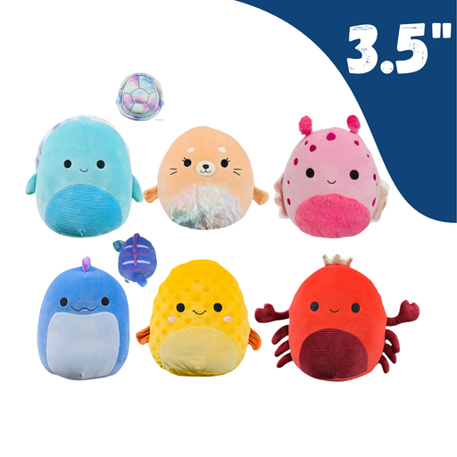 3.5" Squishmallows Deep Sea Squad Clip On Keychain (Set of 6)