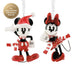 A Christmas ornament set featuring Mickey Mouse and Minnie Mouse in holiday attire, shown on a plain white background with a gold 'Hallmark Original Movie' badge in the top left corner.