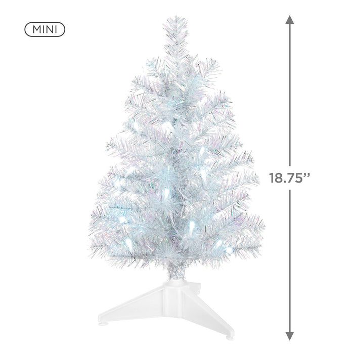 Miniature Silver and White Pre-Lit Christmas Tree