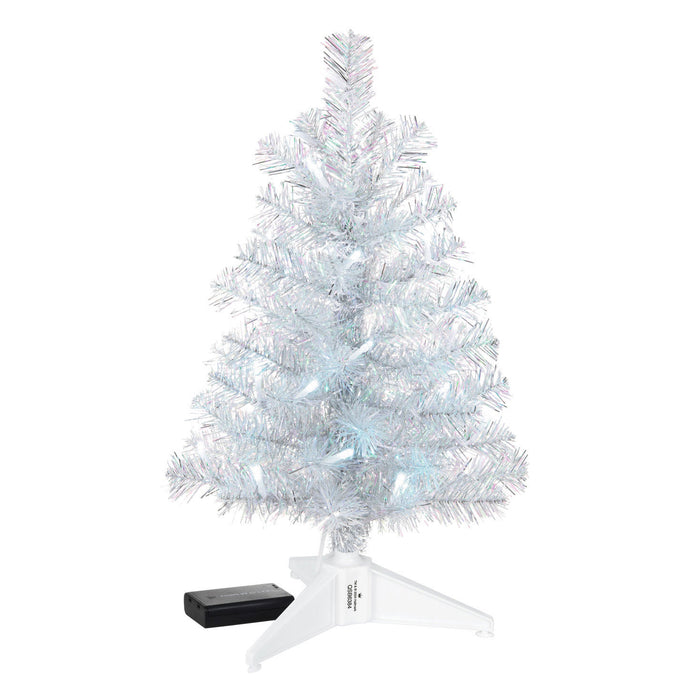 Miniature Silver and White Pre-Lit Christmas Tree