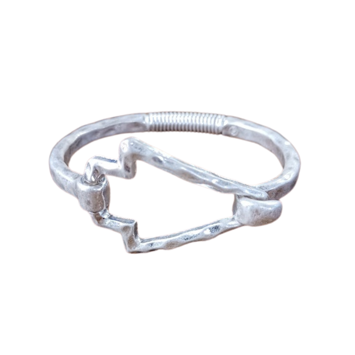 Silver bracelet on a white background