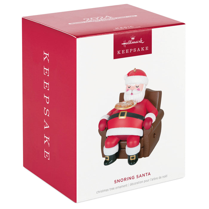 Snoring Santa 2024 Ornament With Sound and Motion