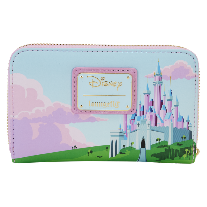 Sleeping Beauty Castle Three Good Fairies Stained Glass Zip Around Wallet by Loungefly