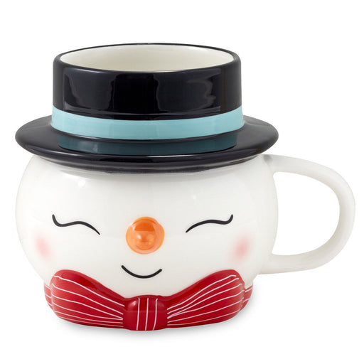 Smiling Snowman Holiday Sculpted Mug