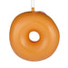 An orange donut-shaped hanging ornament or plush toy with a glossy finish and a silver hanging string, shown against a plain white background.