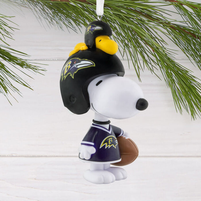 Peanuts® Snoopy & Woodstock NFL Baltimore Ravens Bobblehead Hallmark Ornament