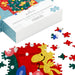 Peanuts-themed puzzle with Snoopy and Woodstock, featuring a completed section and scattered pieces, with a 'Hallmark' branded box.