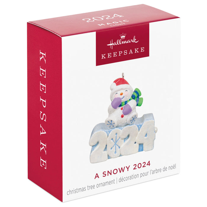 Mini A Snowy 2024 Ornament With Light