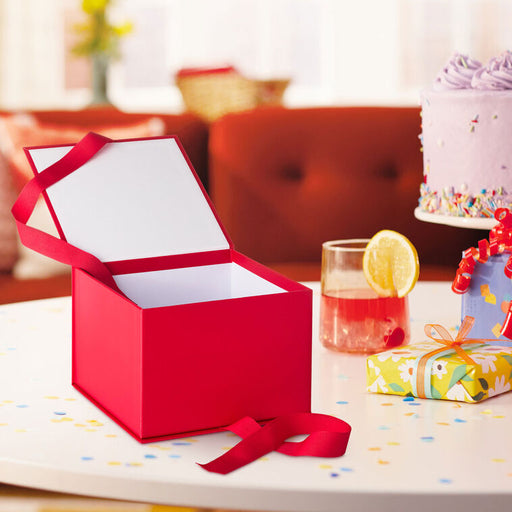 7.2" Solid Red Large Square Gift Box