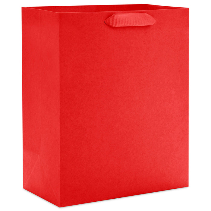 Red rectangular bag with a handle on a white background