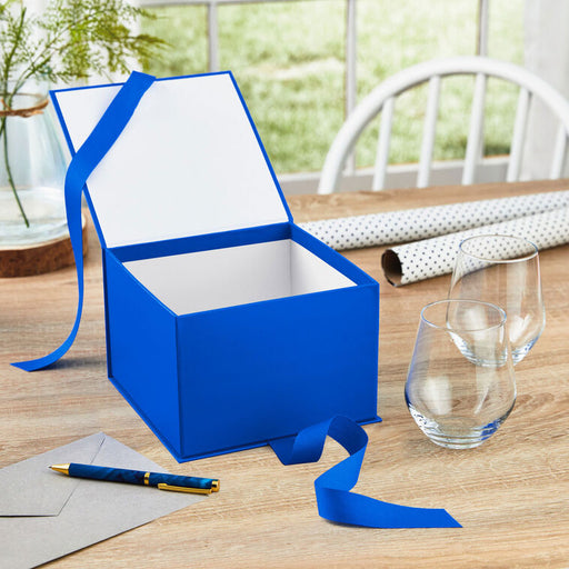 Solid Royal Blue Large Square Gift Box