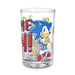 Clear glass with Sonic the Hedgehog design on a white background