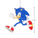 Sonic the Hedgehog ornament with dimensions on a white background