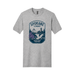 A heather gray short-sleeve crewneck t-shirt featuring a vintage-style graphic on the chest with the text 'SPOKANE STRONG' and 'BUILDING TOGETHER' surrounding an illustration of a bridge, trees, and a waterfall.