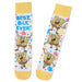 Socks with SpongeBob SquarePants design and 'Best Day Ever!' text on a white background