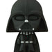A stylized Darth Vader collectible figure with a glossy black finish and small silver and red details, shown against a plain white background.