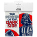 Star Wars socks with Darth Vader design and 'The Power of the Dark Side' text, in packaging.
