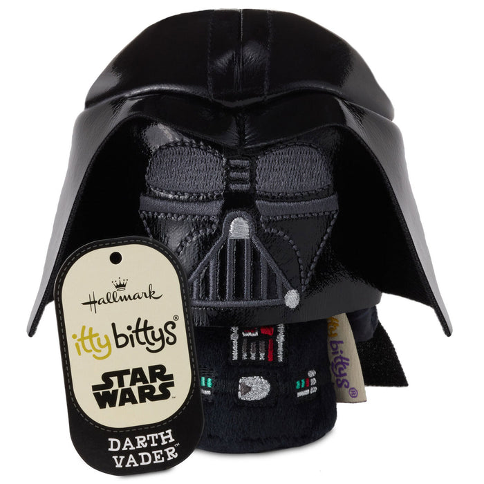 Darth Vader plush toy with Hallmark itty bittys tag on a white background