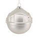Silver textured Christmas ball ornament on a white background
