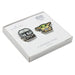 Two enamel pins on a 'Star Wars' branded box with 'Hillman' branding.