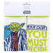 Pack of socks with Yoda design and 'Your path you must decide' text, branded as Hallmark Star Wars.