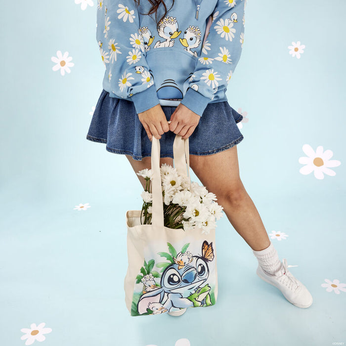 Stitch Springtime Daisy Canvas Tote Bag by Loungefly