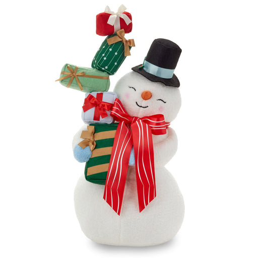 Snowman With Presents Plush Holiday Decor