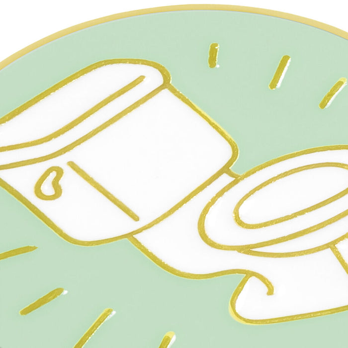 Illustration of a toilet on a light green background