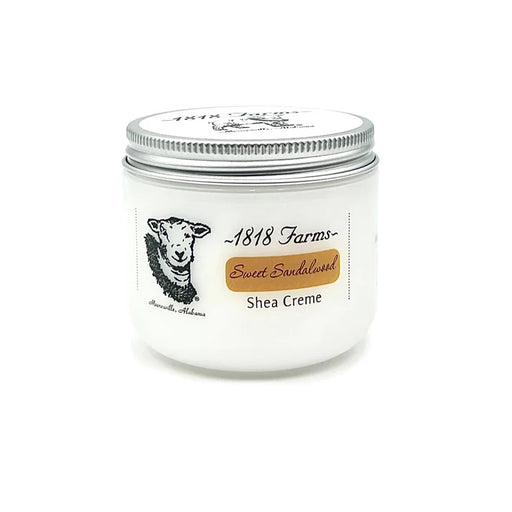 Jar of 1818 Farms Sweet Sandalwood Shea Creme on a white background