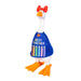 Toy duck wearing a blue shirt with 'Best Teacher' text on a white background