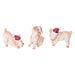 Piglet with Santa Hat Figurines