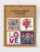 Pack of stick-on screen cleaners with colorful designs on a cardboard backing.