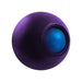 Purple and blue spherical object on a white background