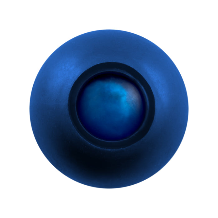 Blue rubber stopper on a white background
