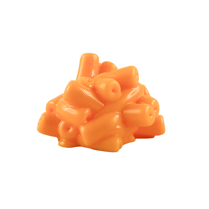 Orange textured object on a white background