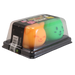 Two colorful cat-shaped erasers in a clear plastic packaging on a white background