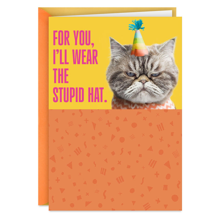 Kevin the Cat Won't Sing Funny Birthday Card