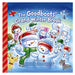 Children's book cover for 'The Goodboots' Grand Winter Break' featuring a colorful illustration of snowman characters, winter hats, a dog, and birds on a snowy blue background.