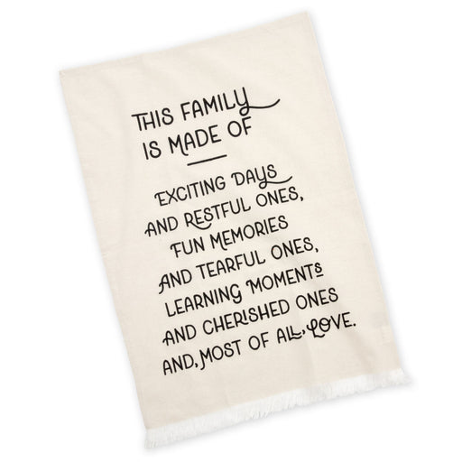 This Family Tan Fringed Tea Towel